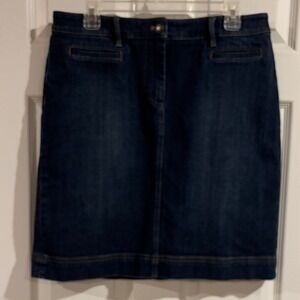 Talbots Women's Dark Blue Pencil Denim Skirt size 10‎